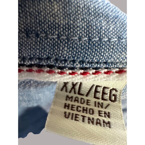 Weather Proof Men's Button Down Short Sleeve Shirt Blue Size XXL - Picture 7 of 12